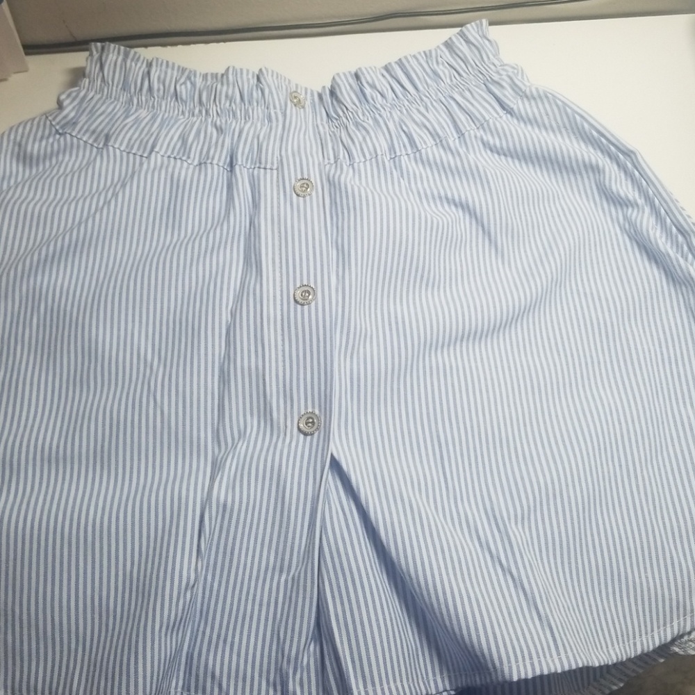 Light blue and white skort